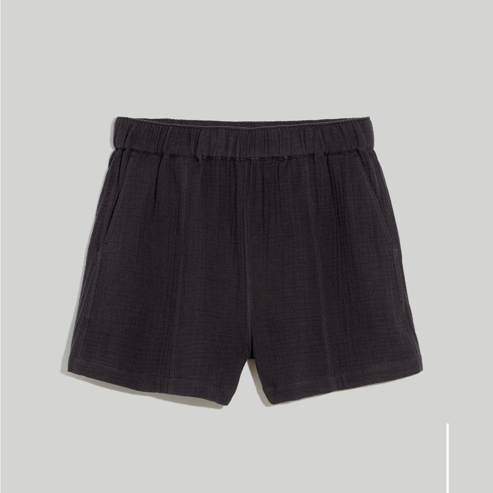 Madewell Easy Pull-On Shorts in Lightspun **Black Coal